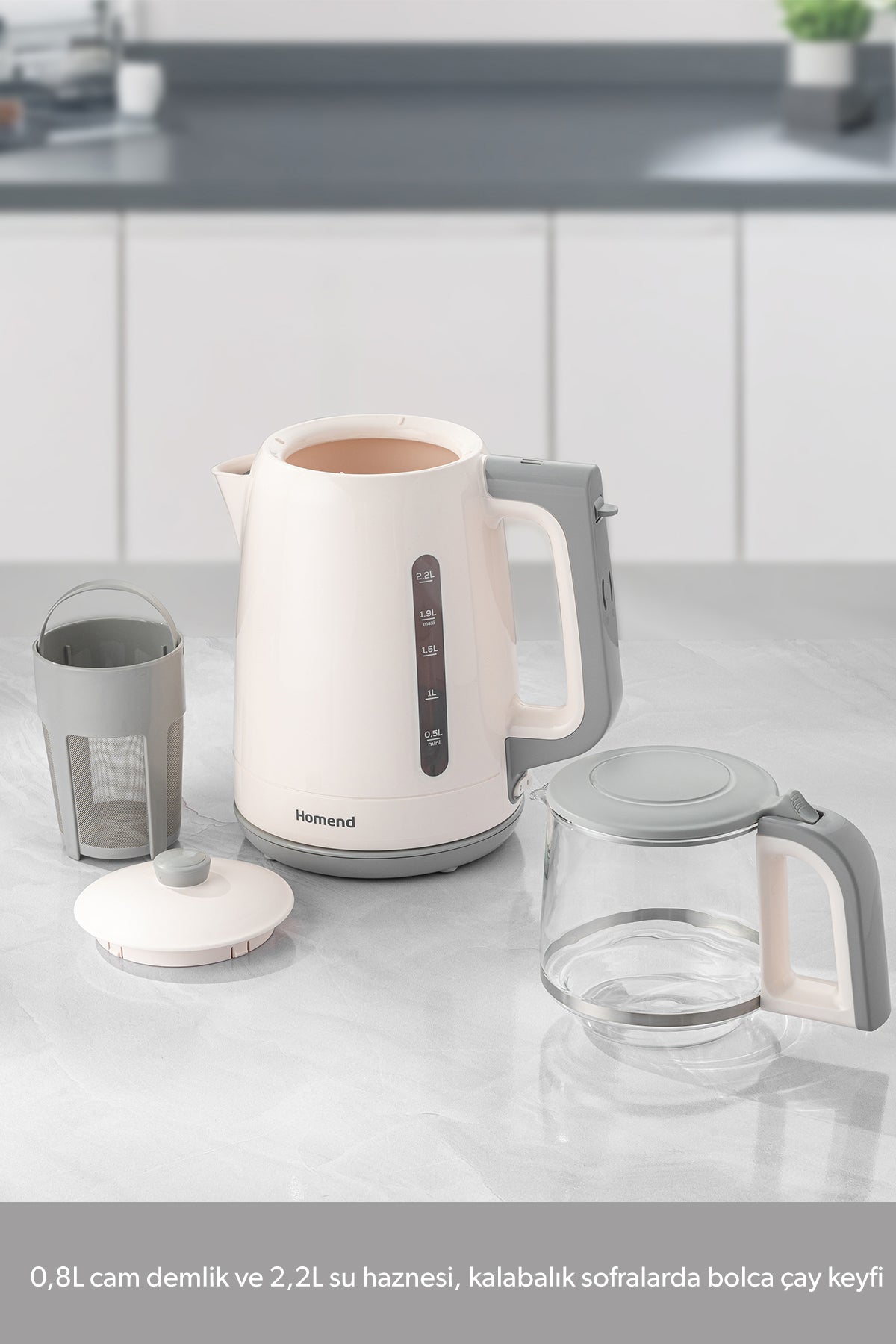 HOMEND Royaltea 1756H Plastic Tea Maker White - MALLTURK