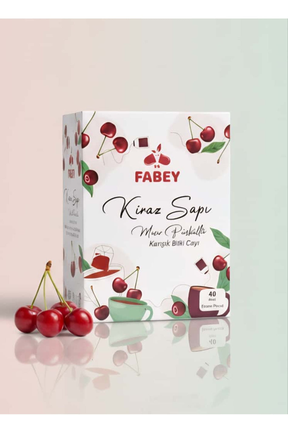 Esfabey Cherry Stem and Corn Silk Mixed Herbal Tea, 40 Filter Tea Bags