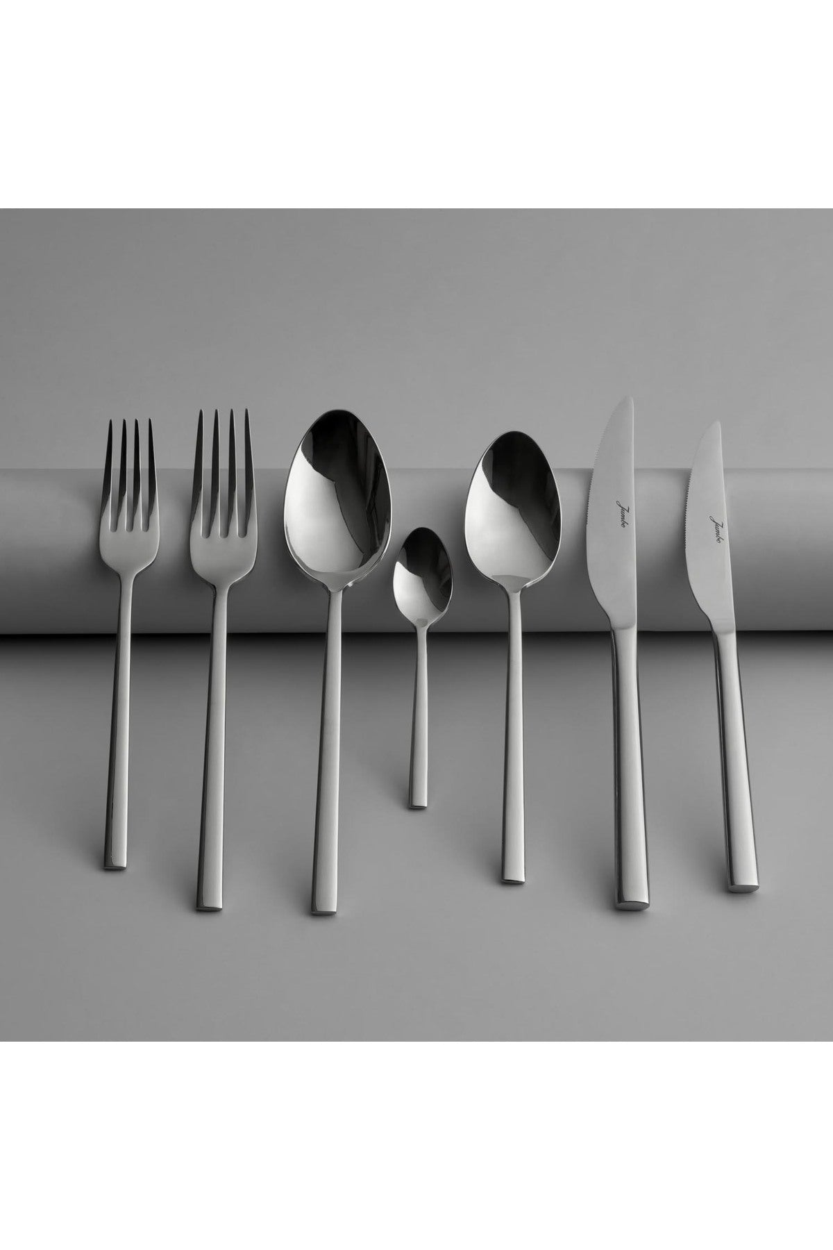 Jumbo 2001 84 Piece 12 Place Setting Steel Flatware Set - MALLTURK