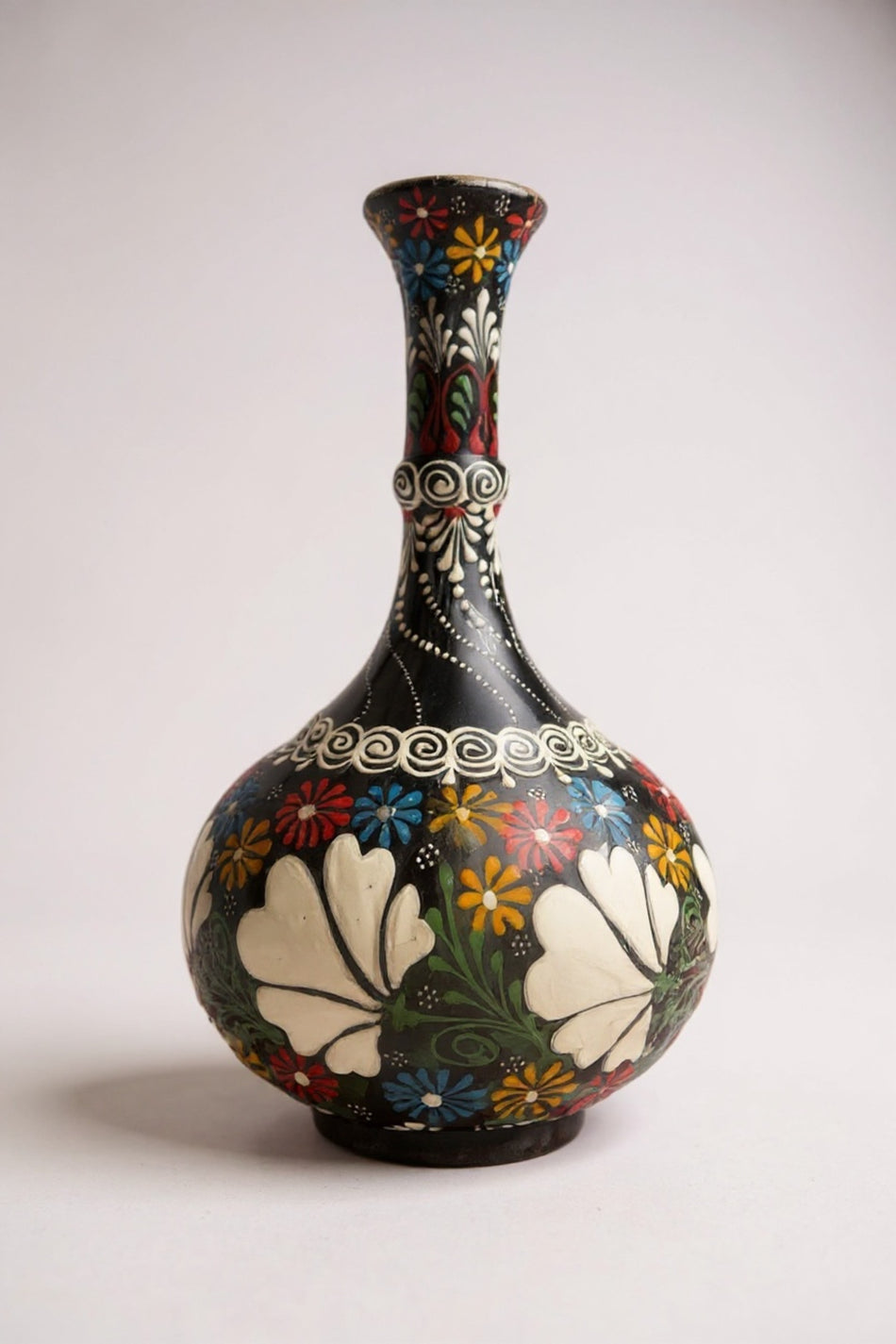 STORESZA Handmade 30cm Teardrop Shaped Ceramic Vase – Kutahya Ceramic Decorative Vase Black - MALLTURK