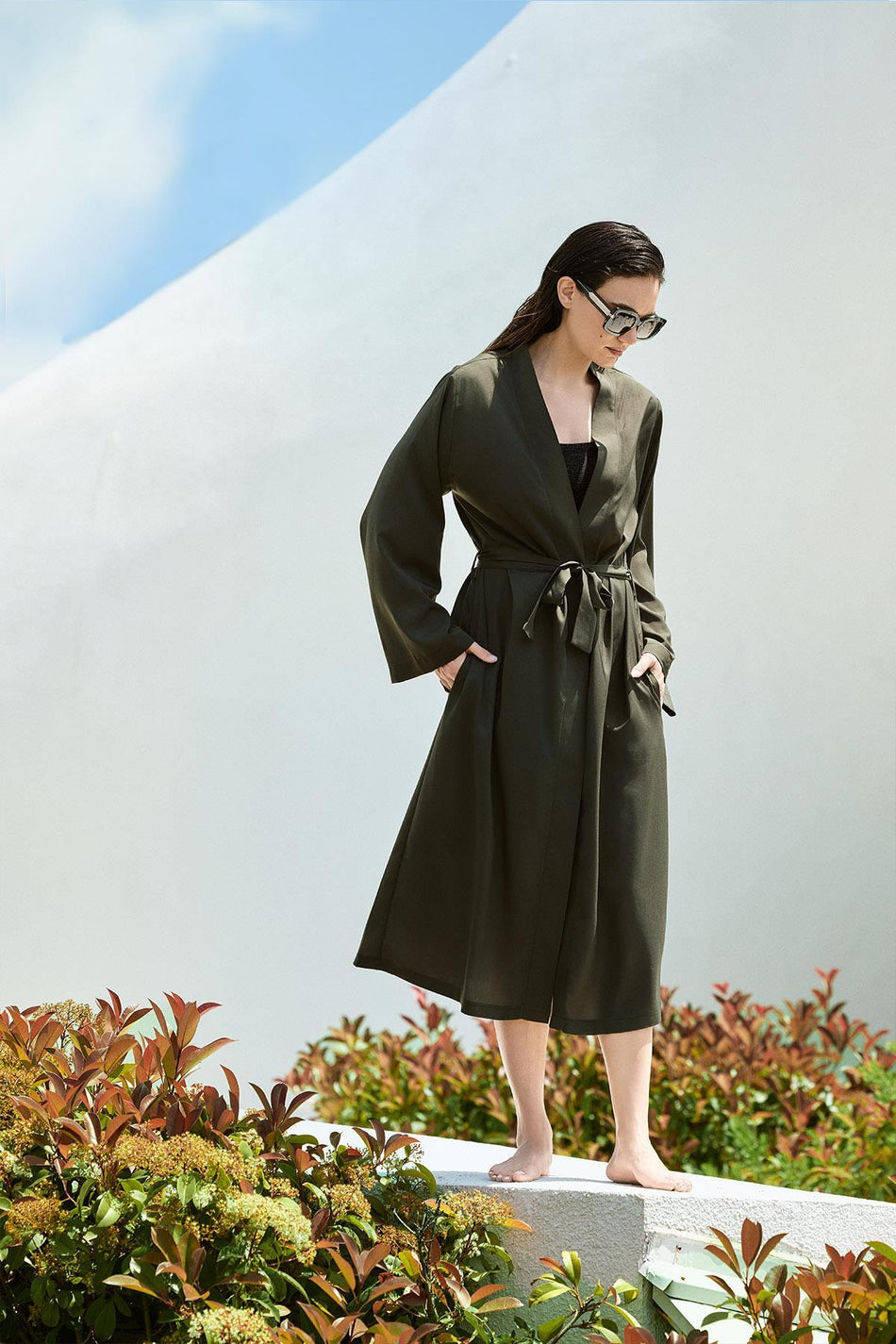 Hasema Signature Detail Khaki Kimono 5071 - MALLTURK