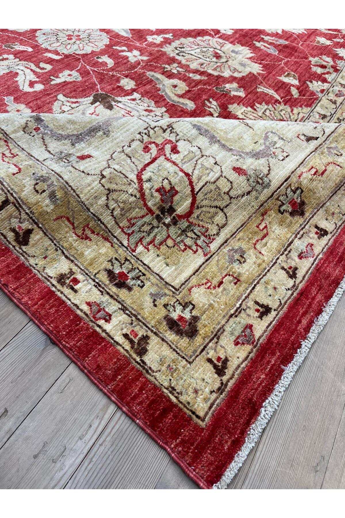 SIRVAN Rug Hand-Woven AFGAN Usak Rug - 270x354 - MALLTURK