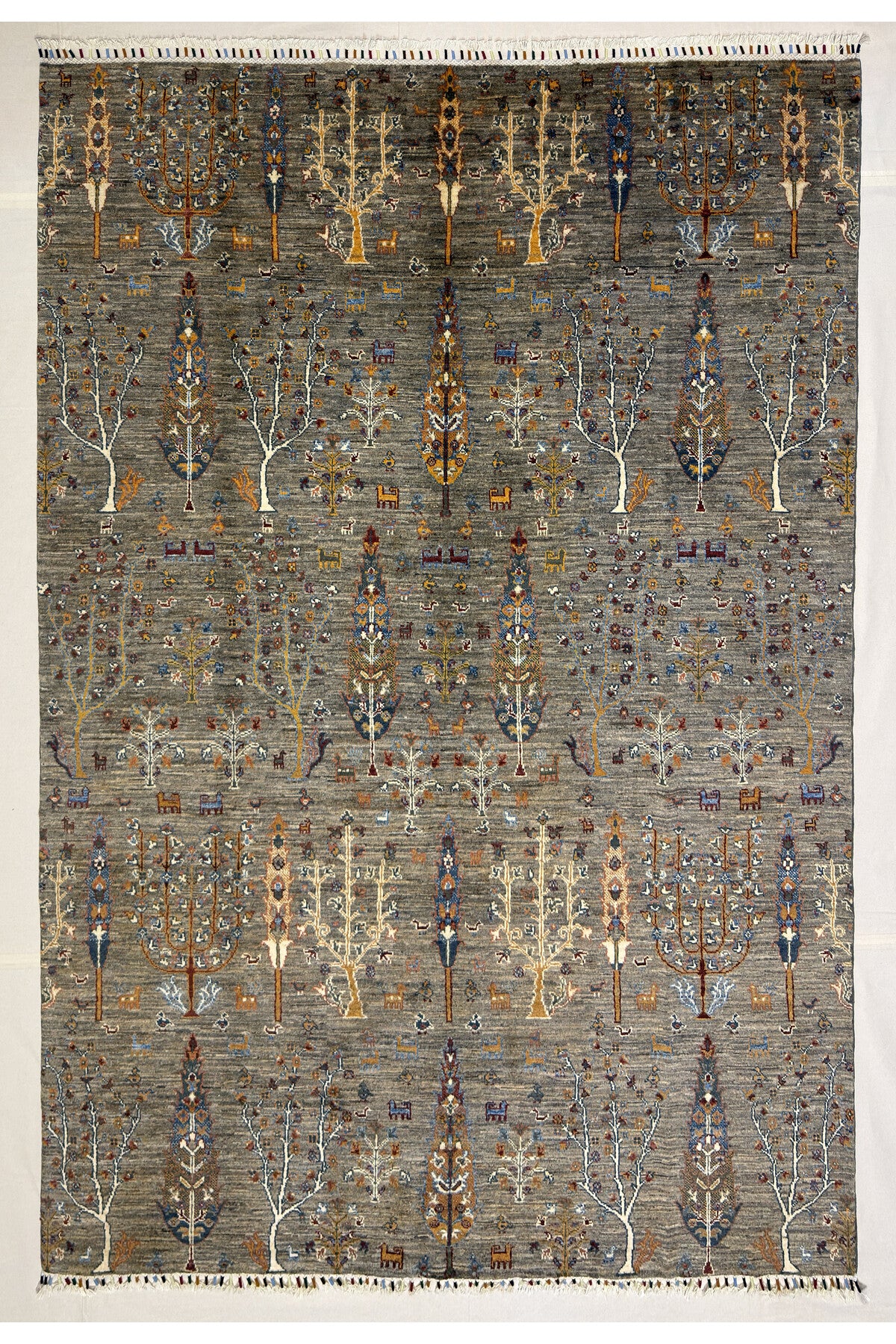 Afghan Rug Hand-Woven 100% Wool Natural Dye Tree of Life Design