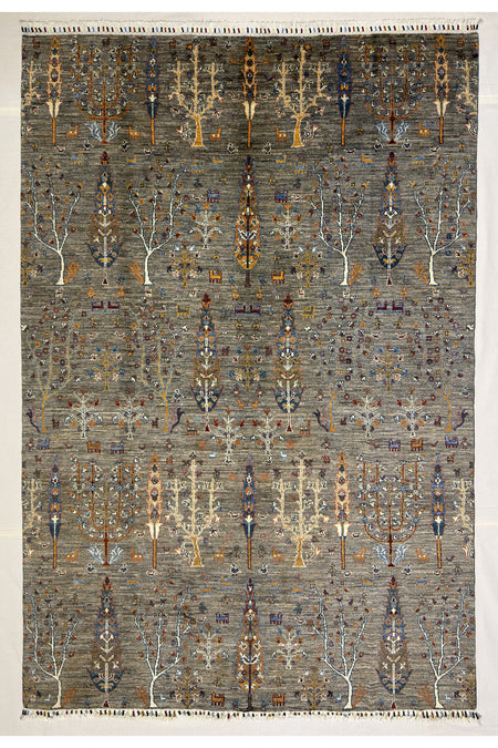 Afghan Rug Hand-Woven 100% Wool Natural Dye Tree of Life Design