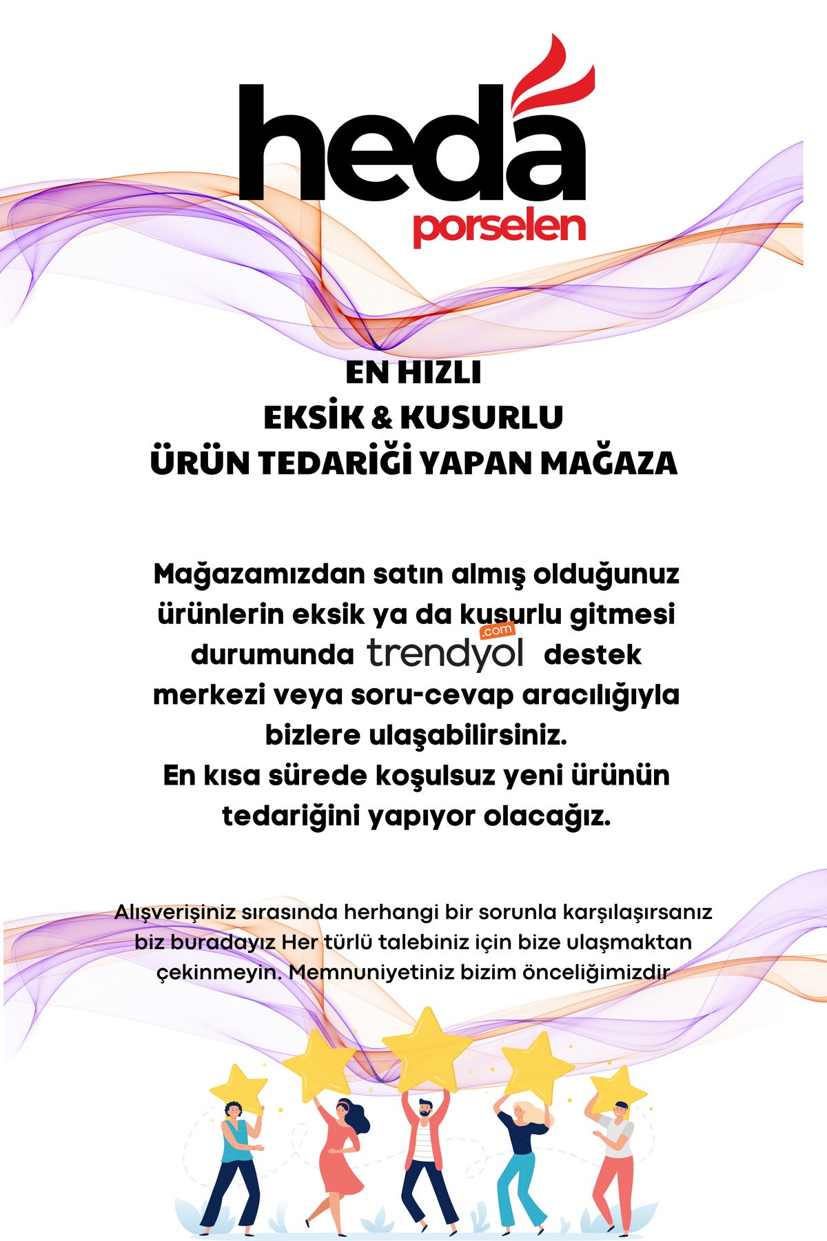 Heda Porselen Azur 4-Piece 2-Person Porcelain Tea Cup Set - MALLTURK
