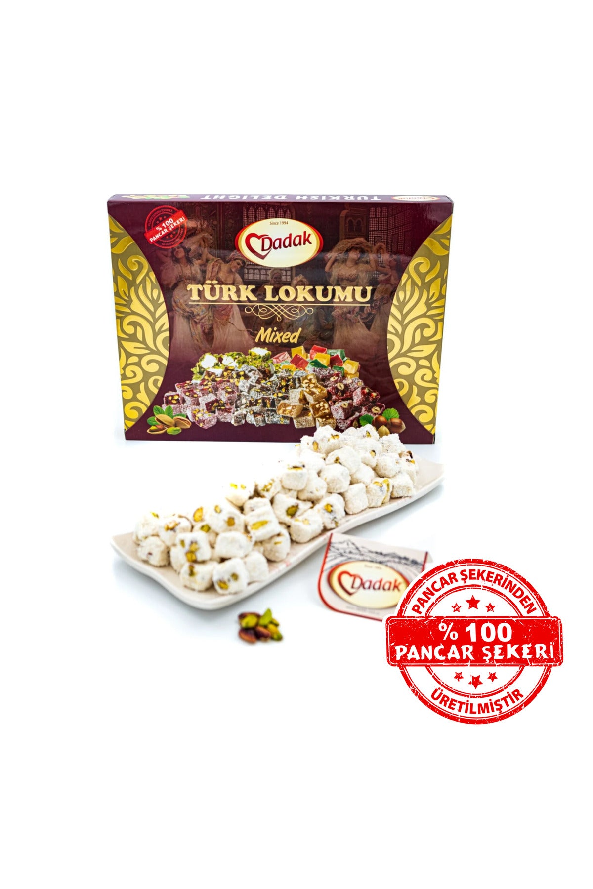 Dadak Turkish Delight and kuruyemis Sultan Style Pistachio Mini Turkish Delight 500 g - MALLTURK