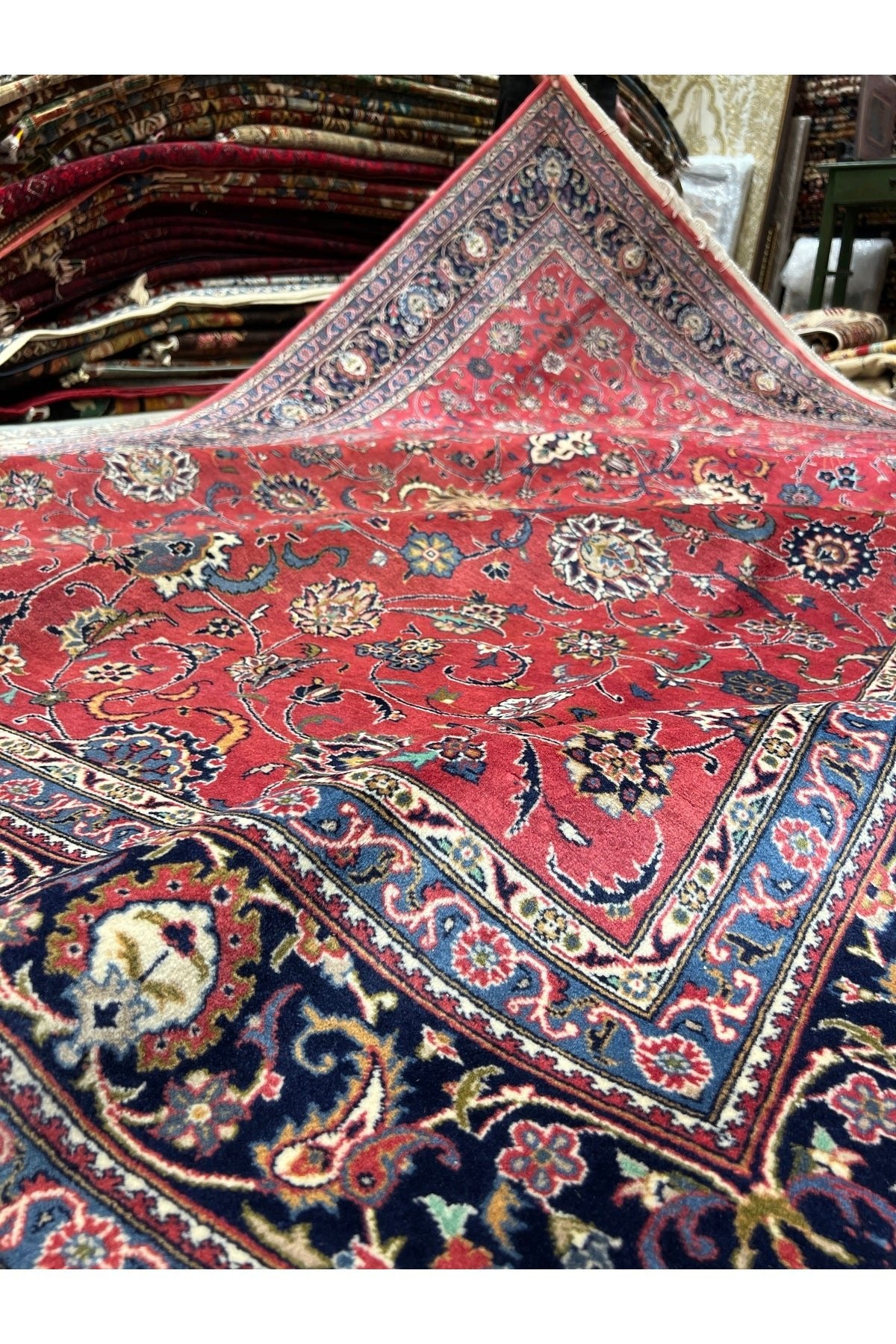 RD RAMAZAN DAG Hand Rug Art Hand-Woven Iranian Isfahan Rug Premium Quality Size 280x180 - MALLTURK