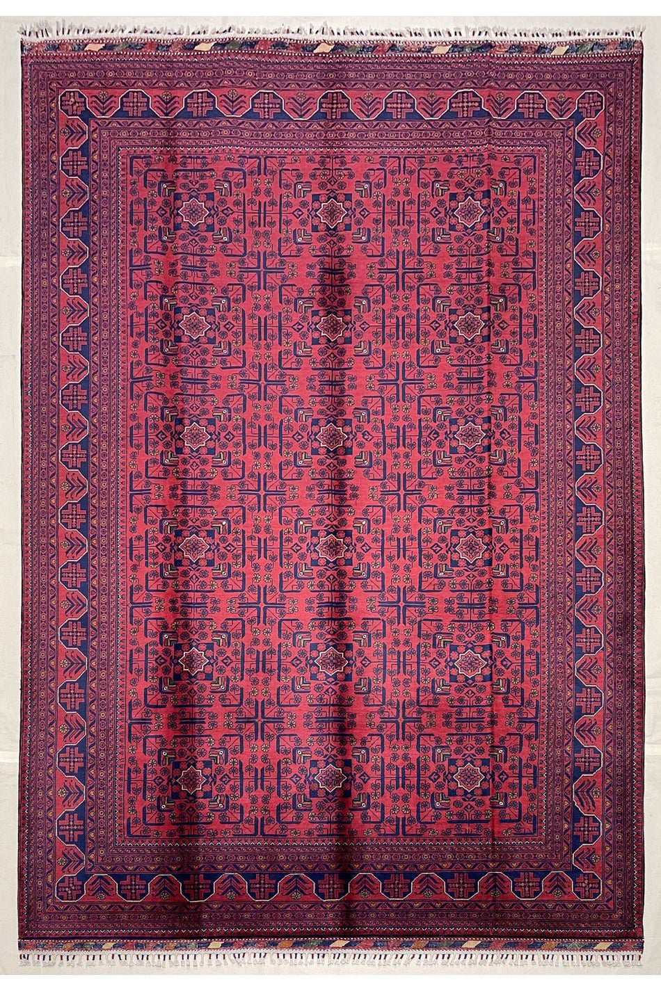 Afghan Rug Hand-Woven 6 Meter 100% Wool Natural Dye Handicraft ile Harika Yildiz Pattern Design - MALLTURK