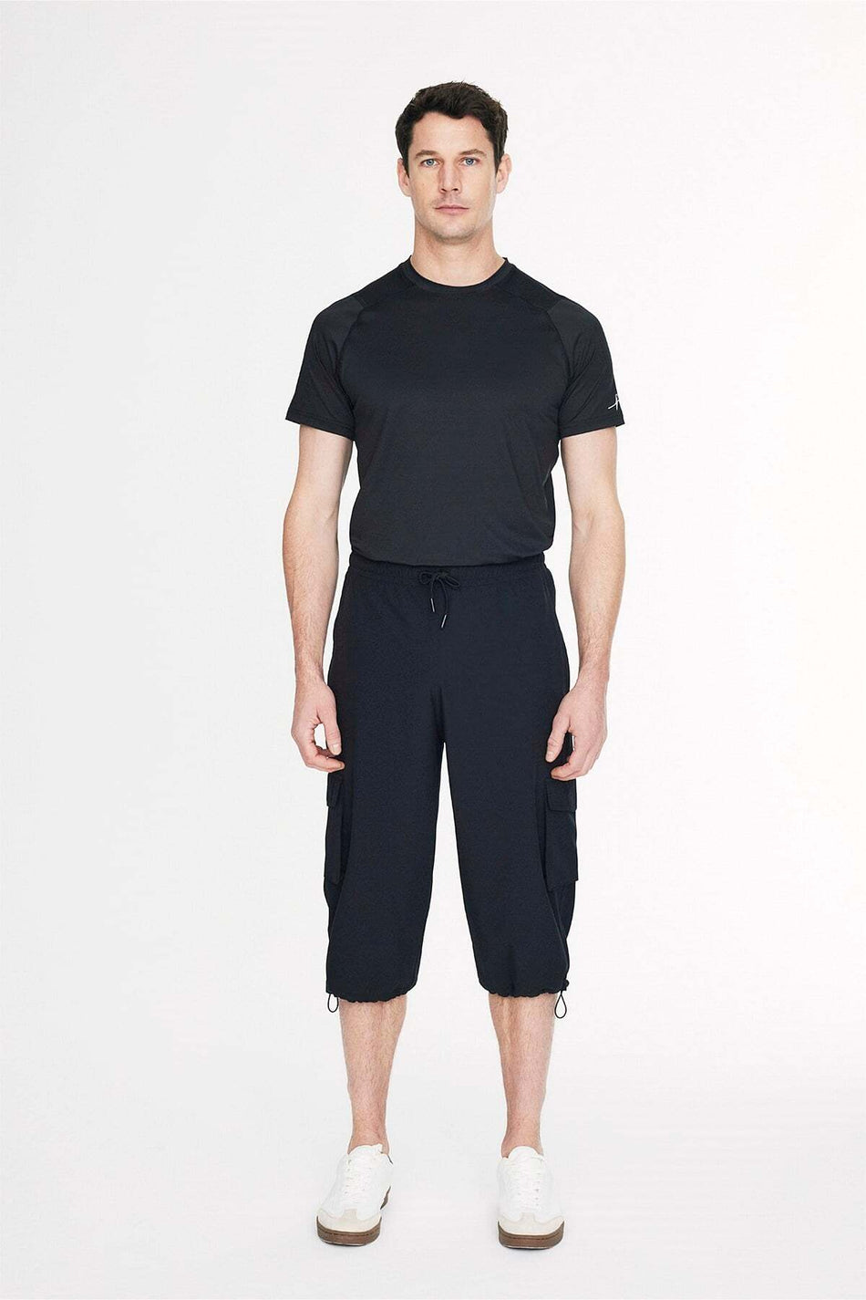 Hasema Cargo Pocket Black Men's Capri Pants 6018
