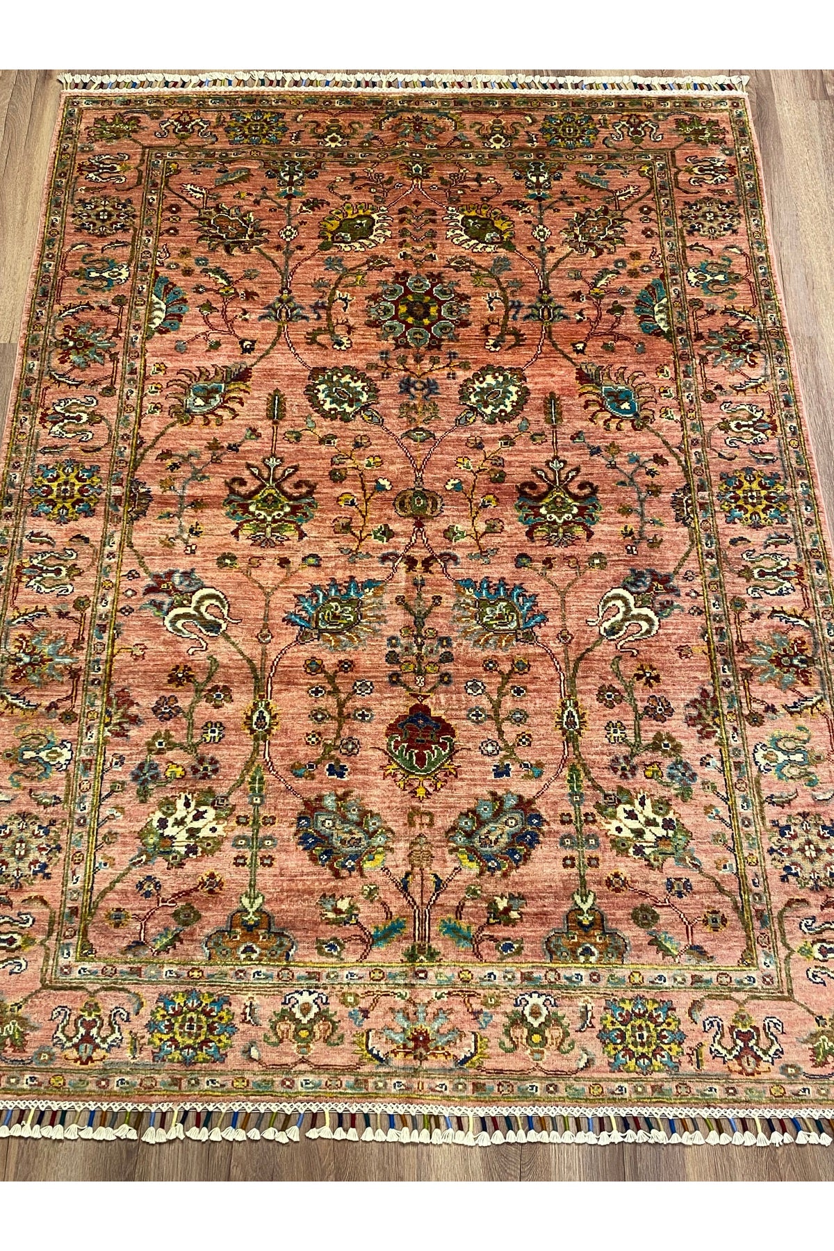 fethiyehalikilim Hand-Woven Afghan Heriz Rug %100 Wool %100 Hand-Woven Natural Decorative Rug Handcrafted Original Design