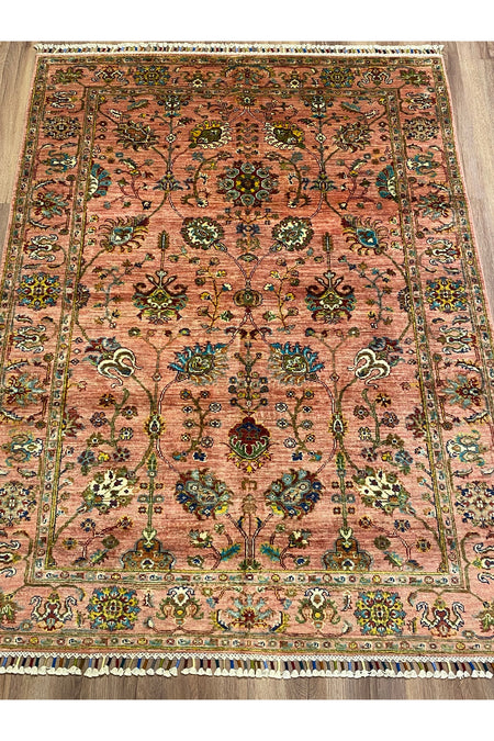 fethiyehalikilim Hand-Woven Afghan Heriz Rug %100 Wool %100 Hand-Woven Natural Decorative Rug Handcrafted Original Design