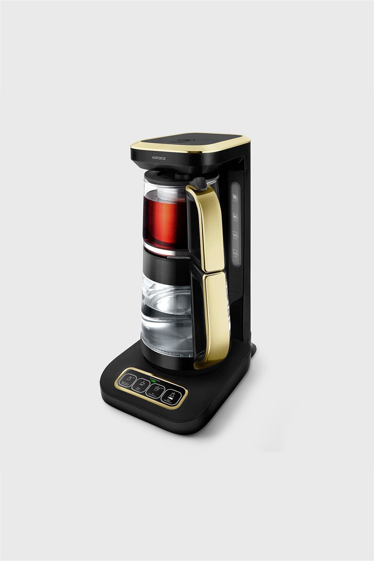 Karaca Tea Lover Robotea Pro 4 in 1 Talking Glass Tea Maker Mineral Gold - MALLTURK