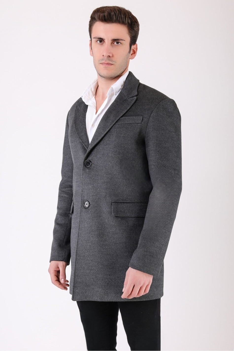 Cappotto in cashmere grigio fumo Leather Club
