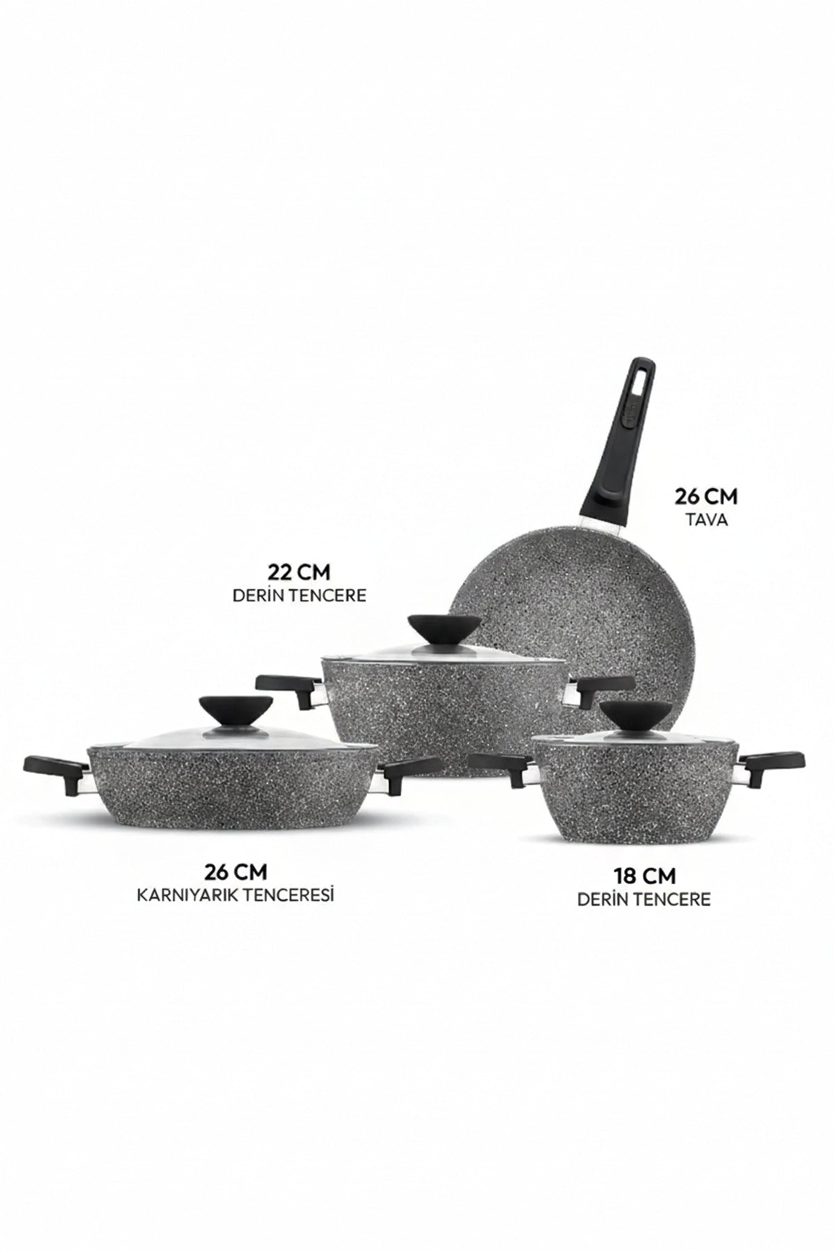 Emsan Stone Granite 7 Piece Cookware Set - MALLTURK