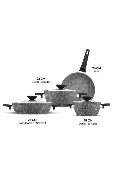 Emsan Stone Granite 7 Piece Cookware Set - MALLTURK