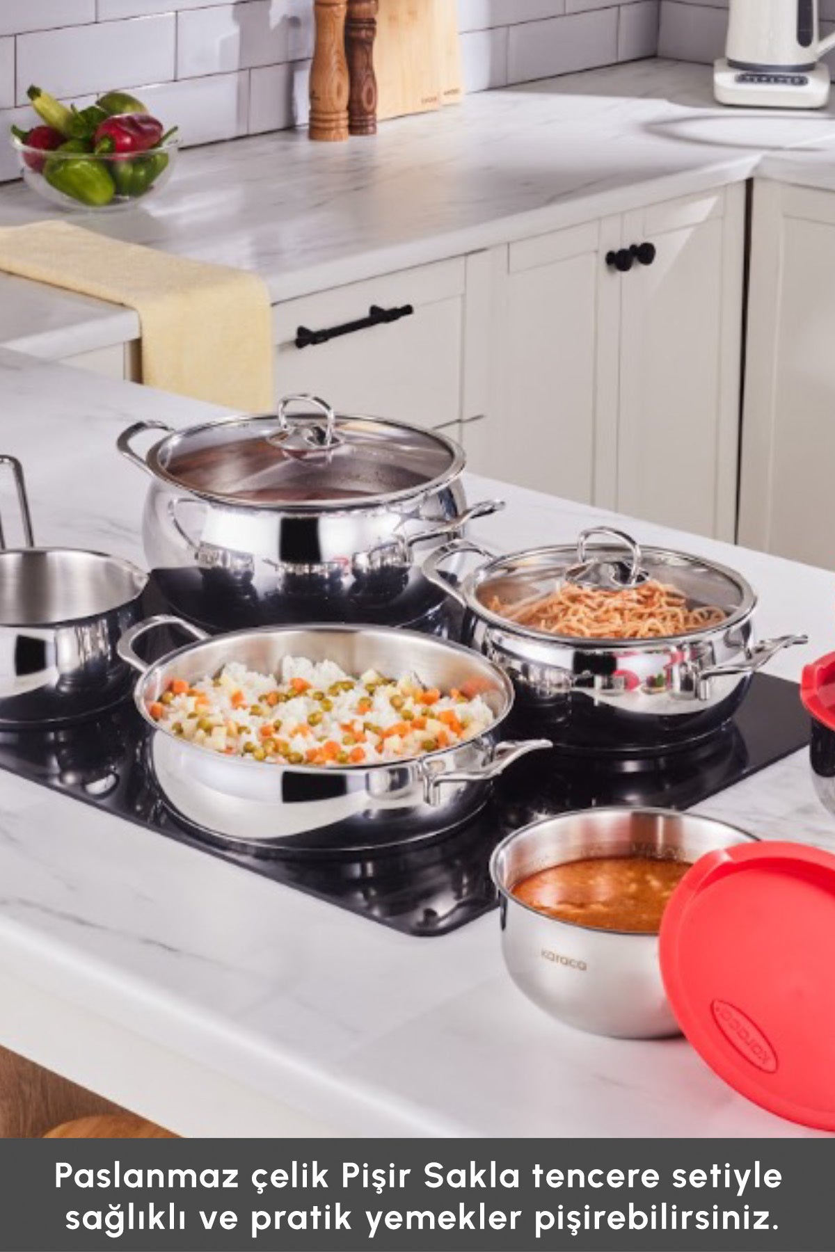 Karaca Pisir Sakla V2 13 Piece Induction Compatible Cookware Set - MALLTURK