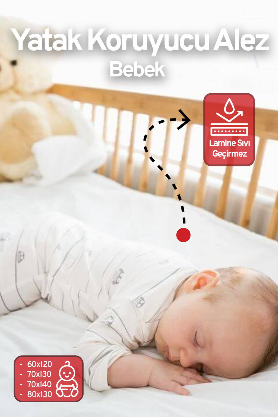 Eve Tekstil Waterproof Cotton Fitted Baby & Kids Mattress Protector - MALLTURK