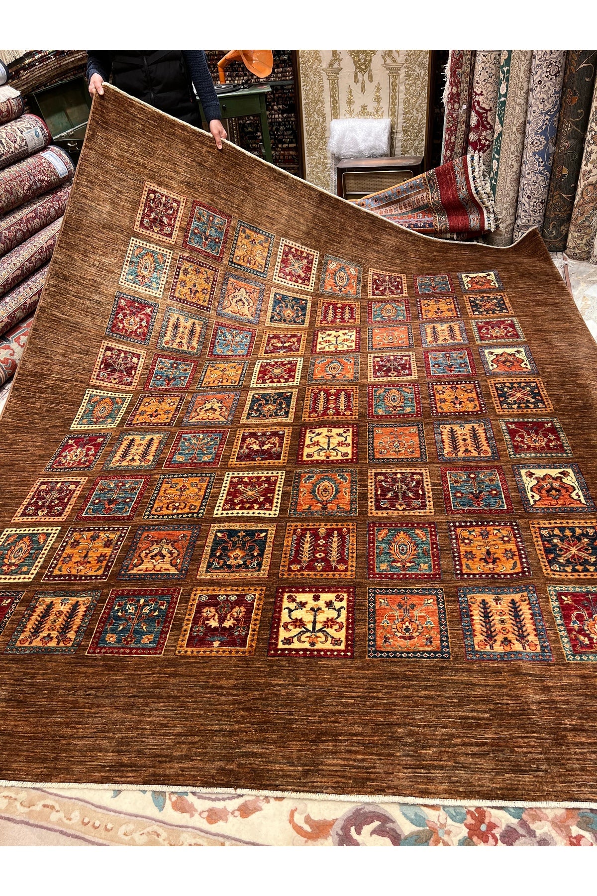 RD RAMAZAN DAG Hand Rug Art Hand-Woven Afgan Rug Binbirgece Design 2.92x2.45 - MALLTURK