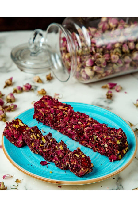 Gonbeler Rose Petal Pomegranate Flavored Pistachio Turkish Delight 350gr - MALLTURK