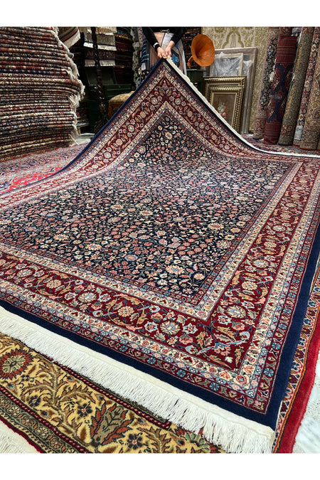 RD RAMAZAN DAG Hand Rug Art Hand-Woven Hereke Rug Signed Seven Mountains Flower Sumerbank Weave Size 295x200 - MALLTURK