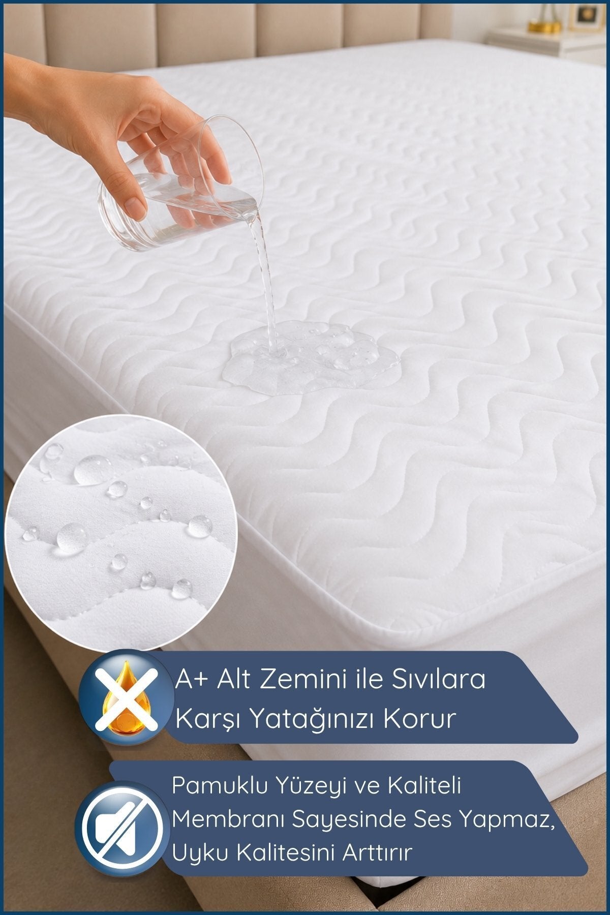 Kiril Home Premium Dolgun Waterproof Cotton Fitted Mattress Protector - MALLTURK