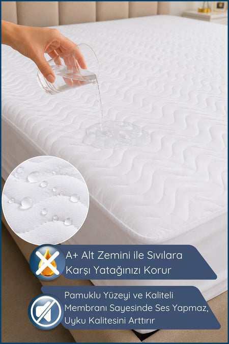 Kiril Home Premium Dolgun Waterproof Cotton Fitted Mattress Protector - MALLTURK