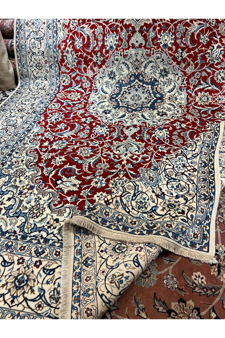 RD RAMAZAN DAG Hand Rug Art Hand-Woven Iranian Nain Rug Wool Blend Premium Quality KokBoya Size 320x200 - MALLTURK