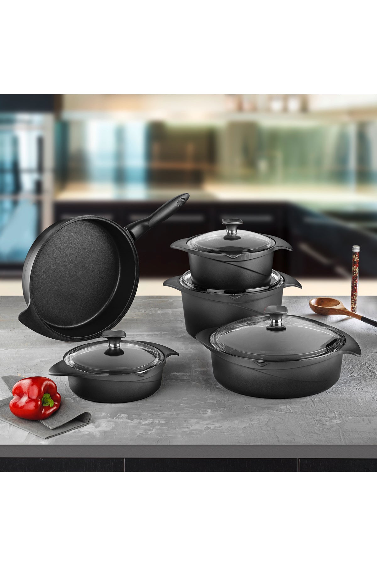 Aryildiz Flipper 9 Piece Cam Pot Set