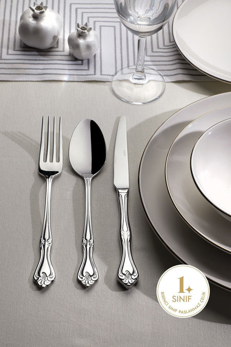 Nehir lalezar Plain 6 Place Setting 36 Piece Boxed Flatware Set - MALLTURK