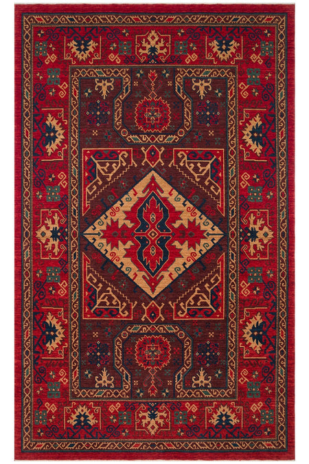 Cool Rug Mardin Red Ethnic Pattern Hand-Woven Authentic Antique Wool Four Season Vintage Living Room Ev Room Rug - MALLTURK