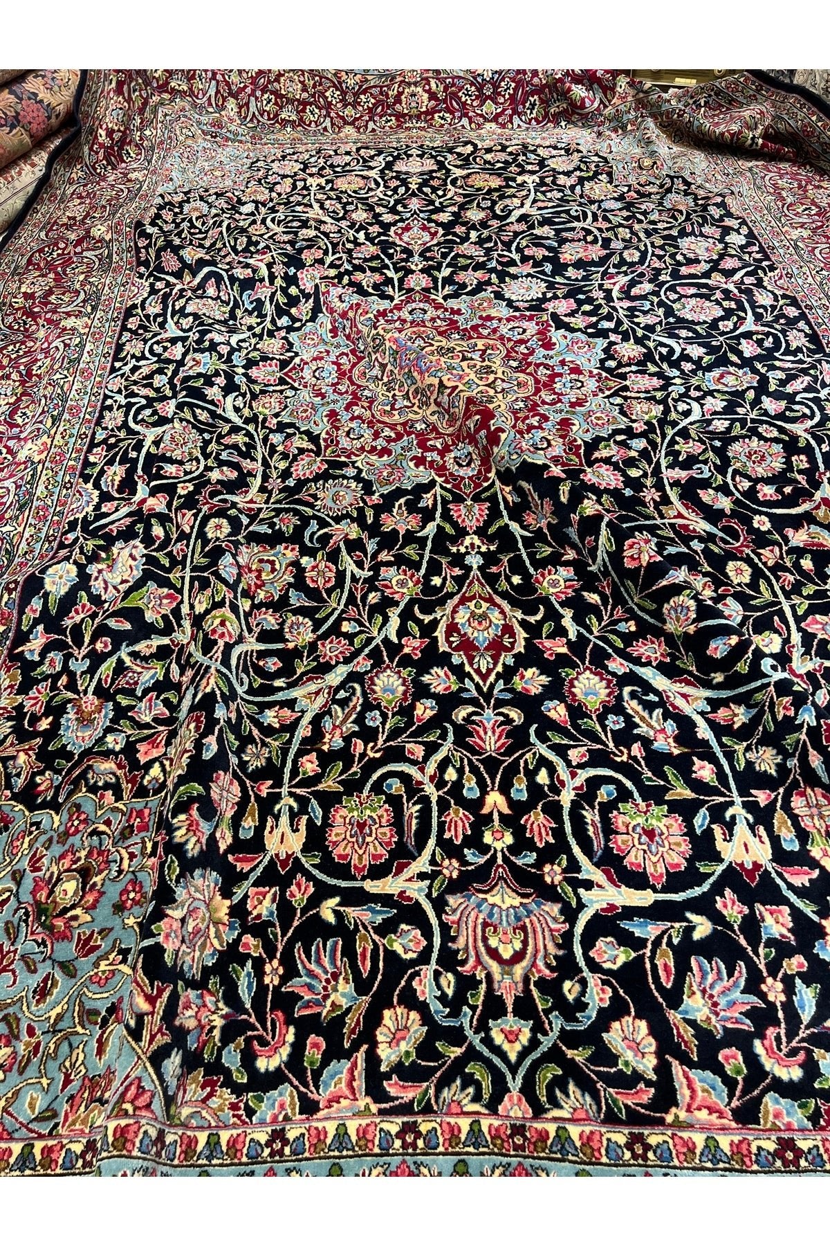 RD RAMAZAN DAG Hand Rug Art Hand-Woven Iranian kirman Rug Signed Collector Piece Natural Dye Size 4.45x2.95 - MALLTURK