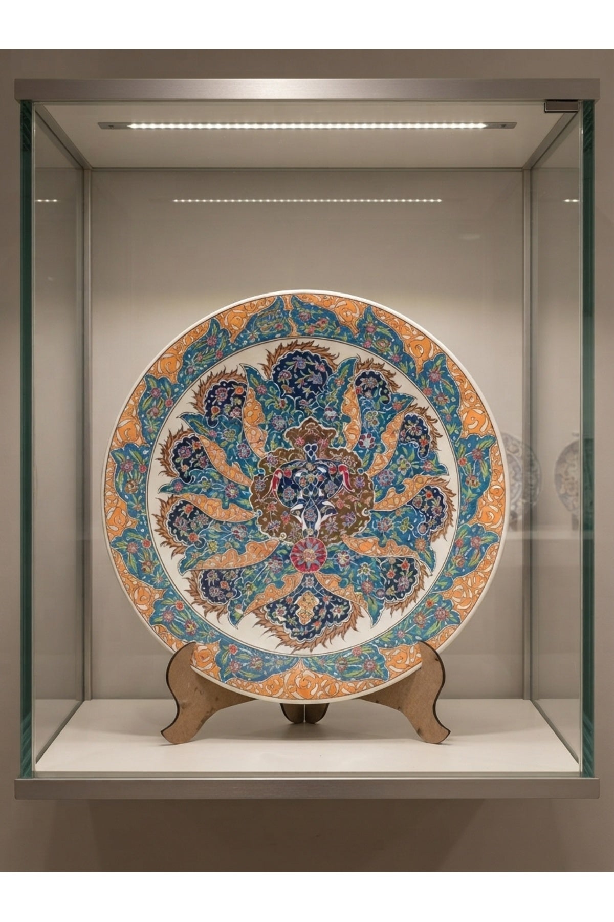 General Brands Traditional Ottoman Patterned Large Handcrafted Decorative Tile Wall Plate (69x69 cm) - MALLTURK