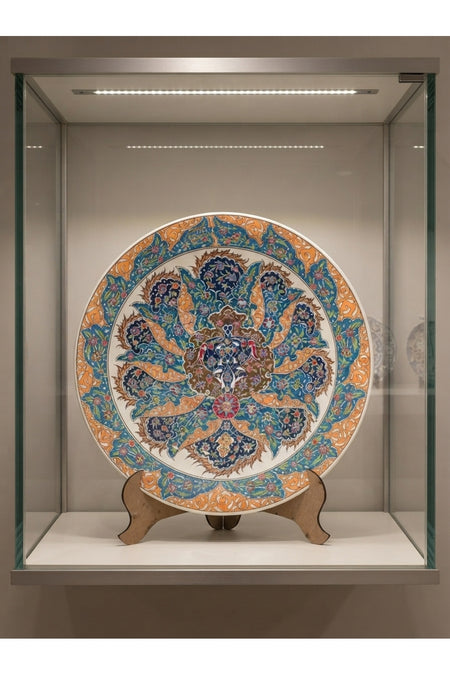 General Brands Traditional Ottoman Patterned Large Handcrafted Decorative Tile Wall Plate (69x69 cm) - MALLTURK