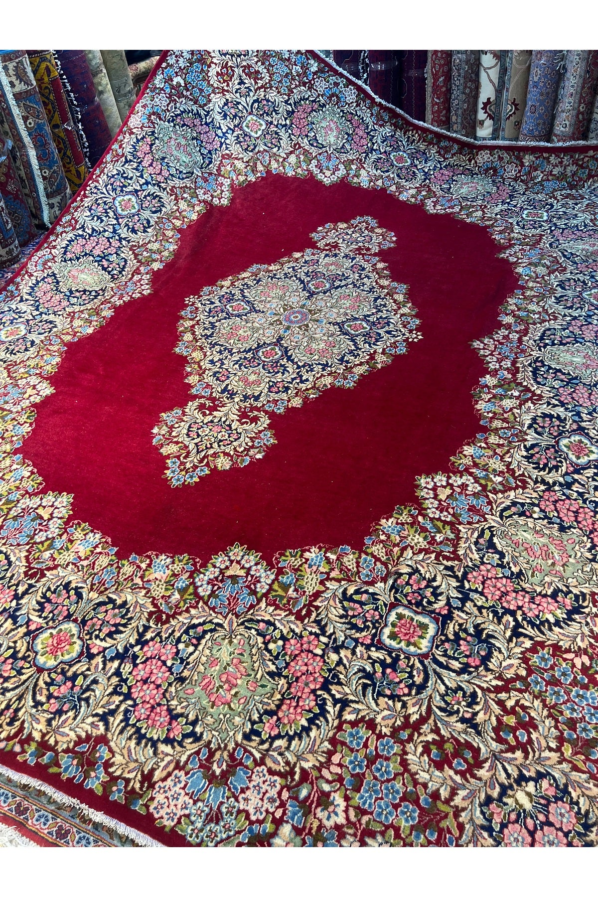 RD RAMAZAN DAG Hand Rug Art Hand-Woven Iranian Kirman Rug 2 El Size 370x276
