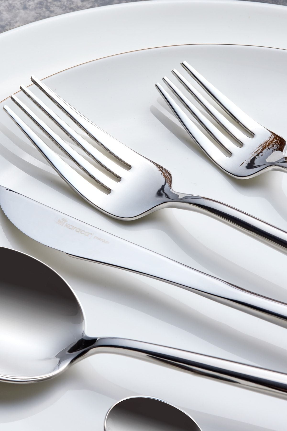 Karaca jupiter platin 60 Piece 12 Place Setting Boxed Flatware Set - MALLTURK