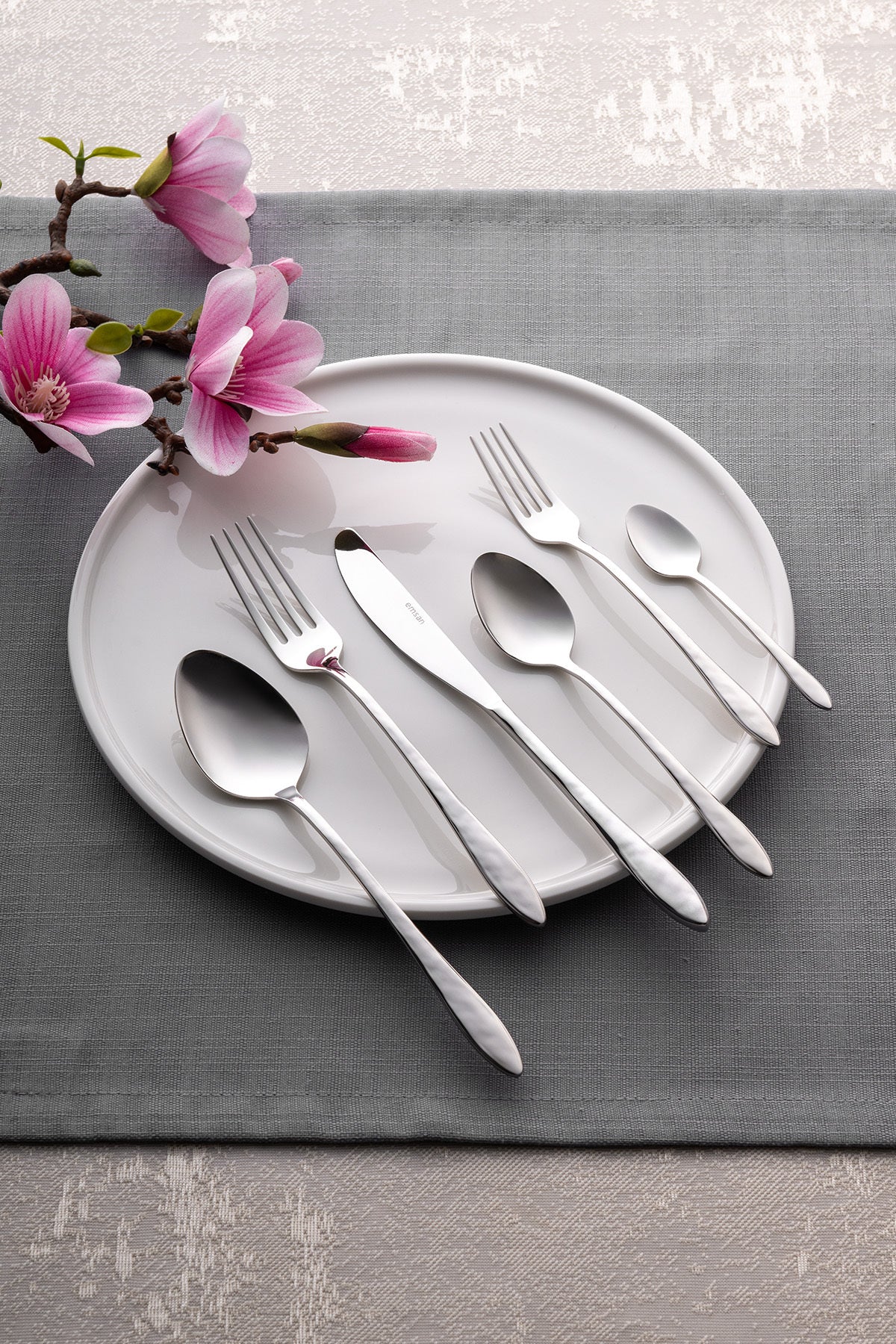 Emsan akasya 72 Piece 12 Place Setting Boxed Flatware Set - MALLTURK