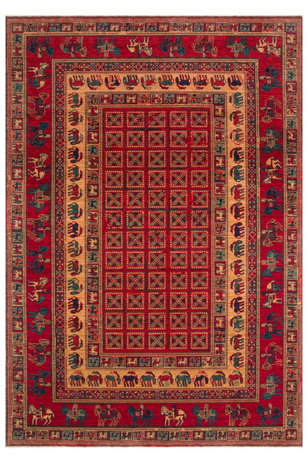 Kalesta Rug Rustik 08 Red Natural Wool ile Ozel Tezgahlarda Hand-Woven Teknikleri ile Uretilen Living Room Rug