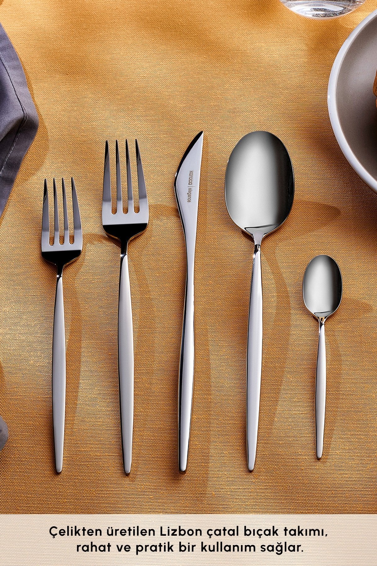 Karaca lizbon 60 Piece 12 Place Setting Flatware Set - MALLTURK