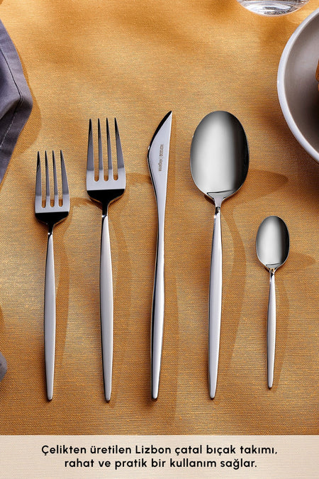 Karaca lizbon 60 Piece 12 Place Setting Flatware Set - MALLTURK