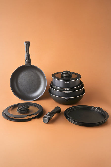Karaca Biodiamond Easy Clip Cikarilabilir Sapli Induction Compatible 12 Piece Pot and Frying Pan Set - MALLTURK