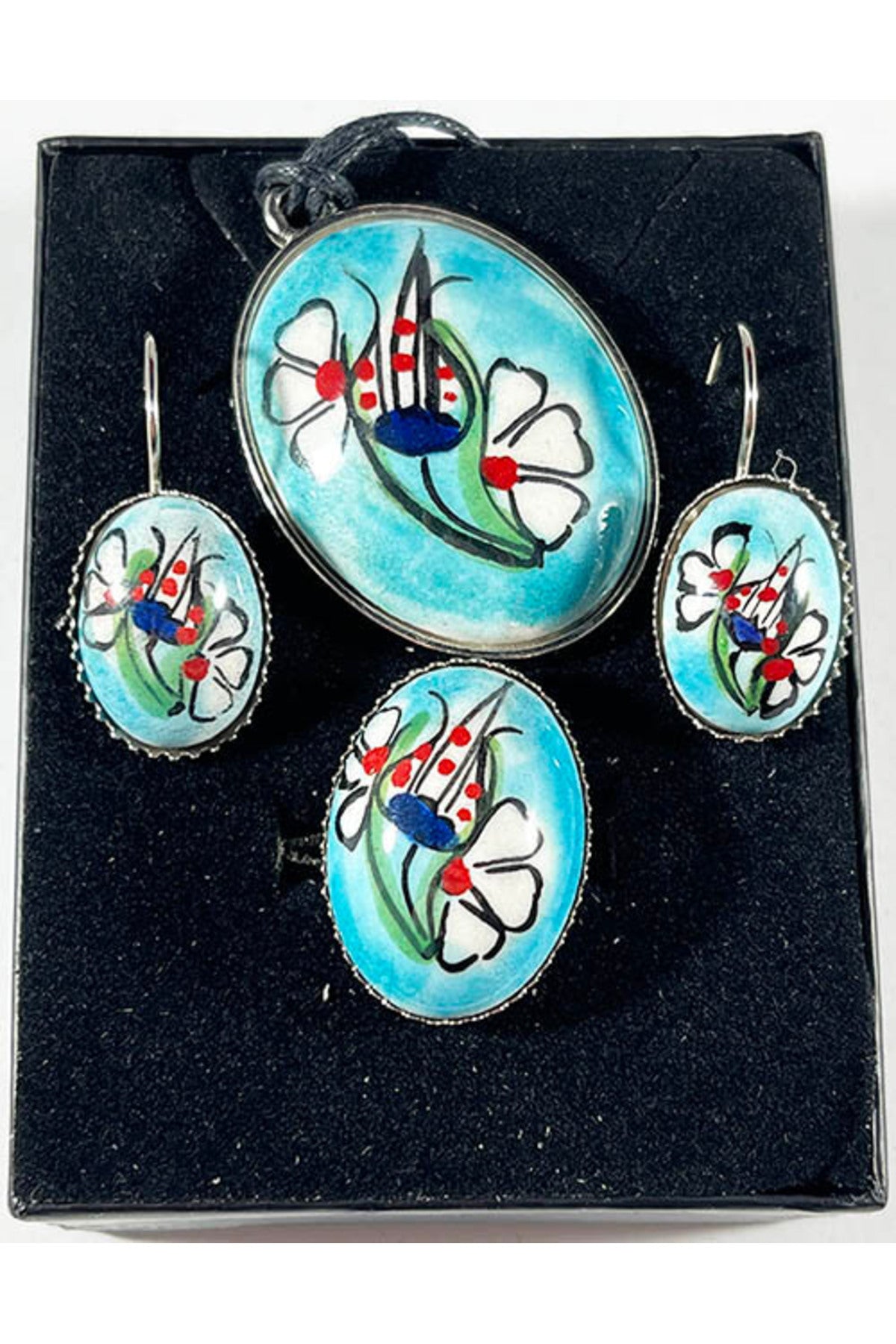 Cini Evi Yeni Spring Iznik Tile Jewelry Set - MALLTURK