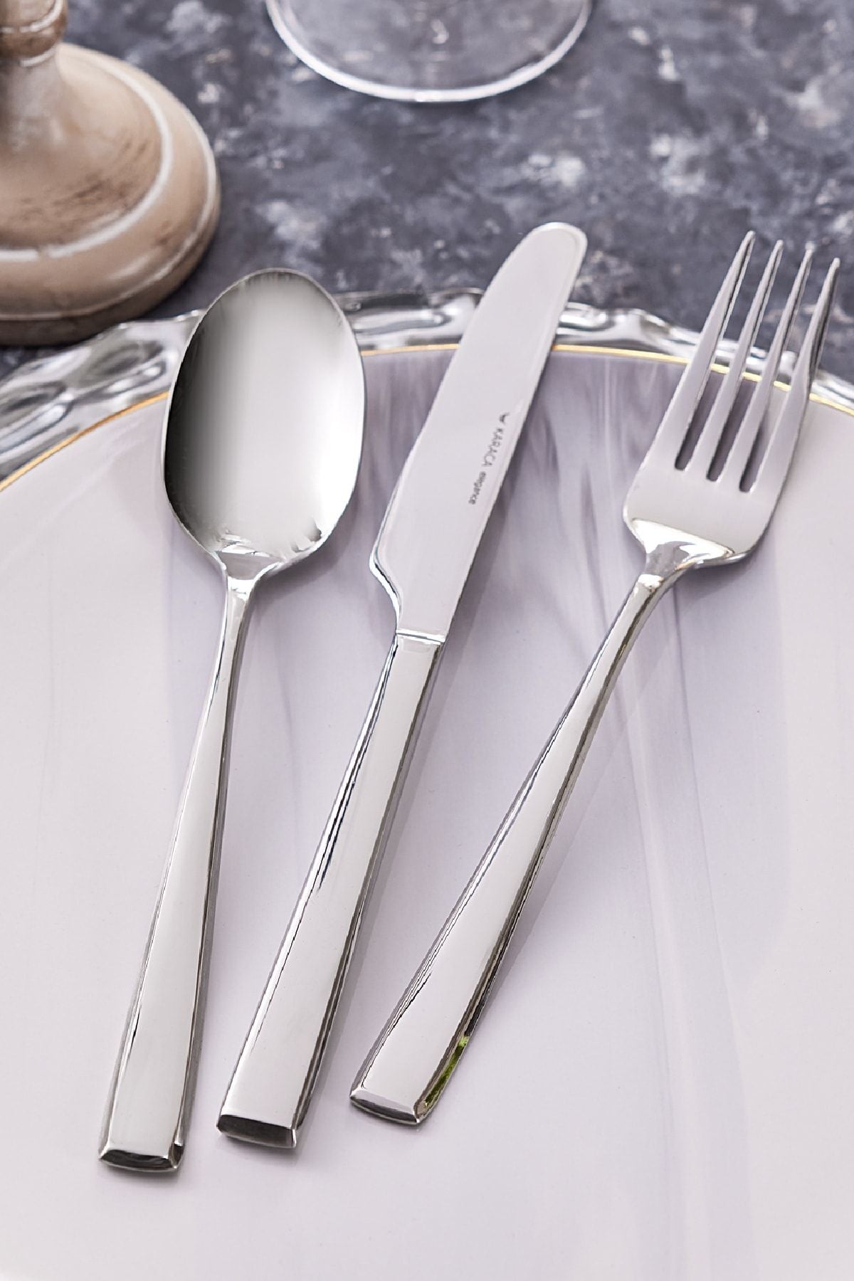 Karaca new linus 60 Piece 12 Place Setting elegance Flatware Set - MALLTURK
