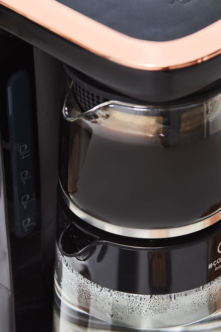 Karaca Robotea Pro 4 in 1 Talking Glass Tea Maker Black Copper - MALLTURK