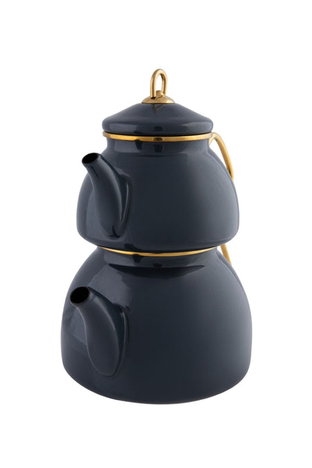 Karaca Retro Enamel Midi Teapot Anthracite - MALLTURK