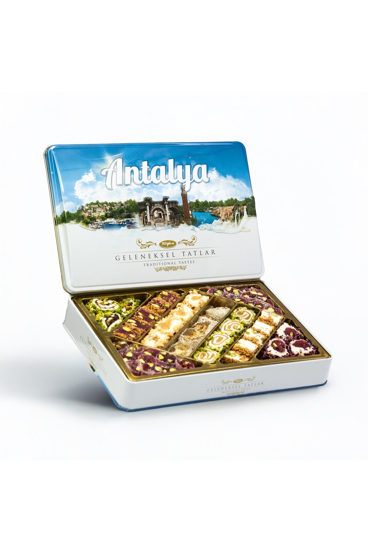 Tugba Kuruyemis Traditional tatlar metal kutu 540 g antalya - MALLTURK