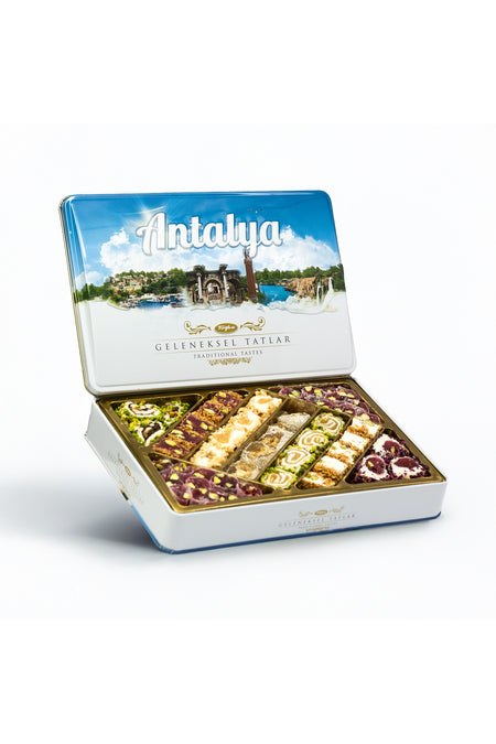 Tugba Kuruyemis Traditional tatlar metal kutu 540 g antalya - MALLTURK