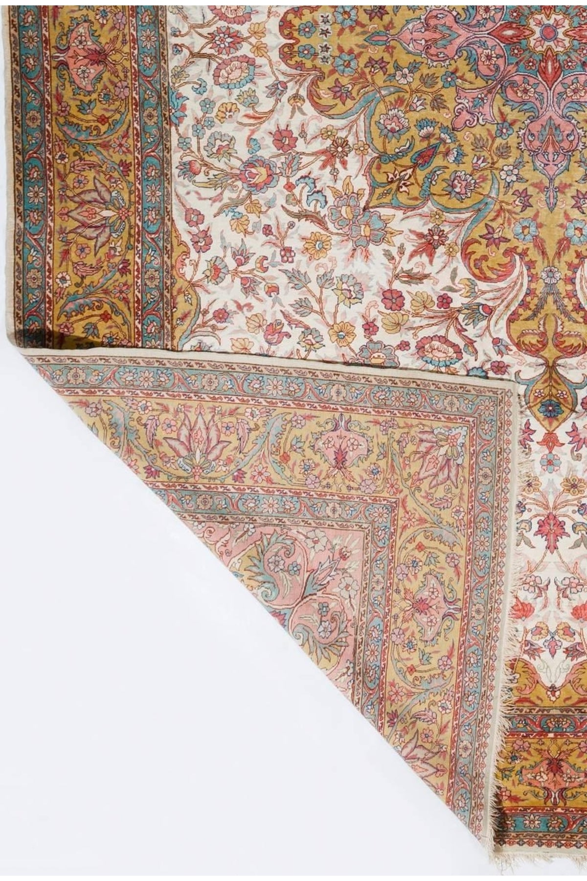 Tekin 220x335 Cm 100% Silk Eski Magnificent El Yapimi Kayseri Rug - MALLTURK
