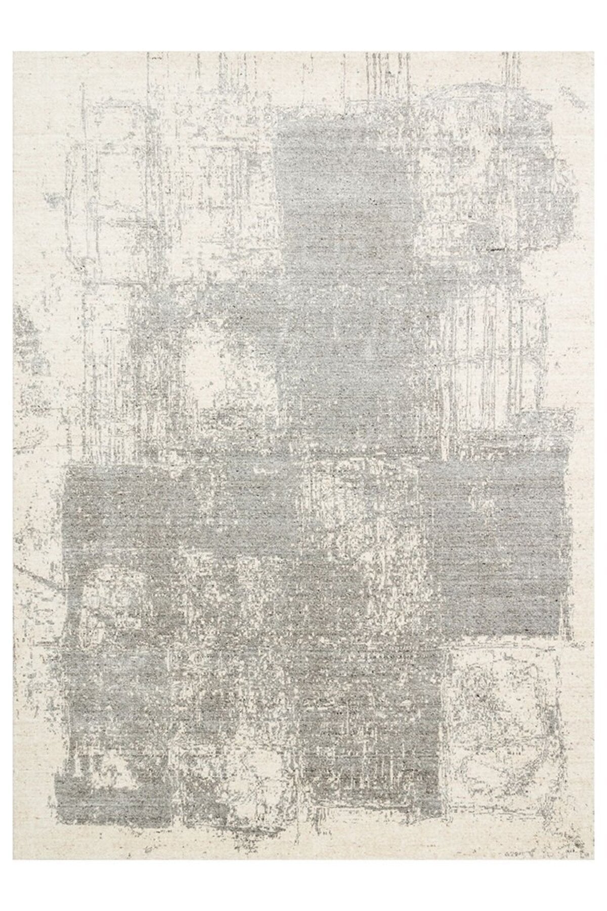 Kalesta Rug Grace Beige Grey, Self-Patterned Pattern Wool, Viscose and Cotton Blend Pattern Elegant Living Room Rug - MALLTURK