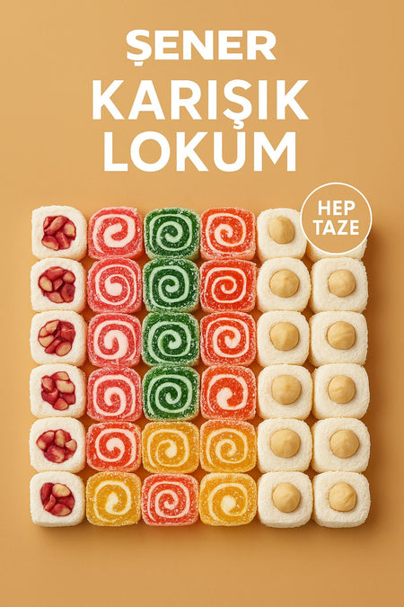 Sener Glucose Free Turkish Delight Assorted Turkish Delight 900 g Gift Box Turkish Delight - MALLTURK