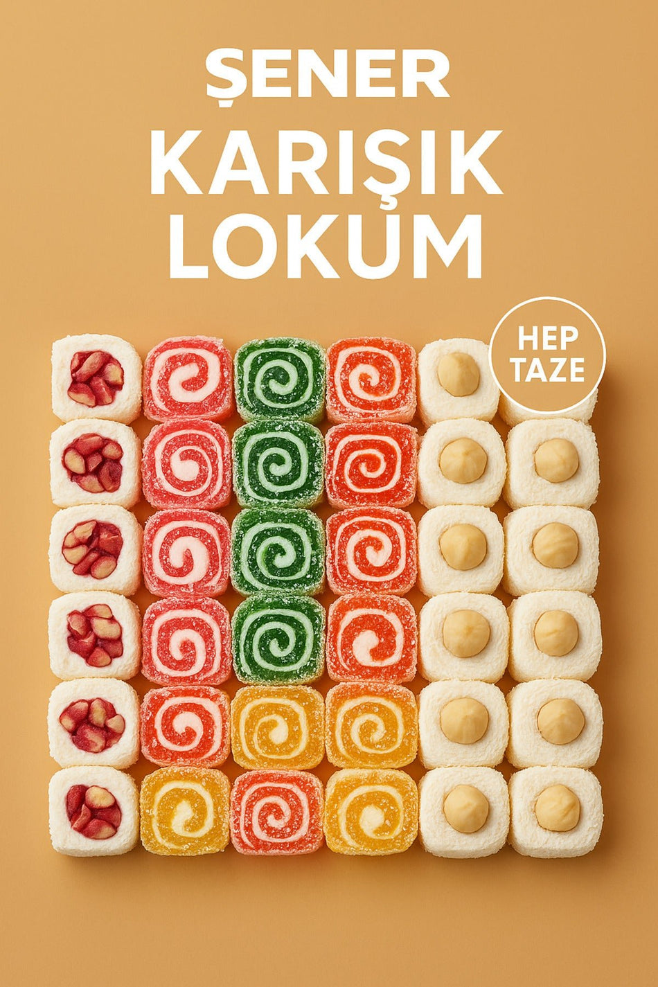 Sener Glucose Free Turkish Delight Assorted Turkish Delight 900 g Gift Box Turkish Delight - MALLTURK